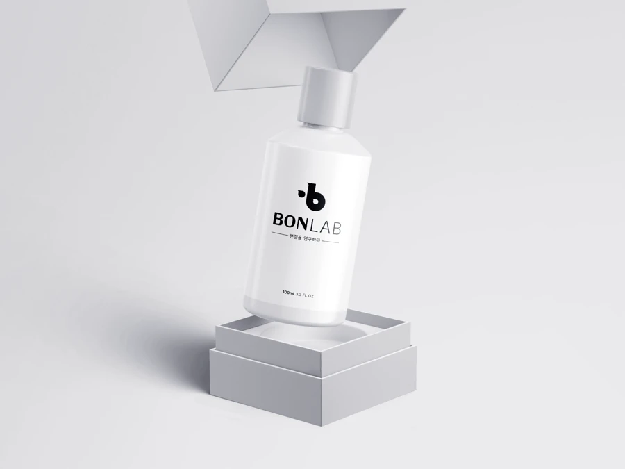BONLAB 로고를 적용한 제품 목업